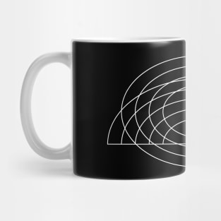 Minimal Ellipse Rainbow Geometric Line Drawing Mug